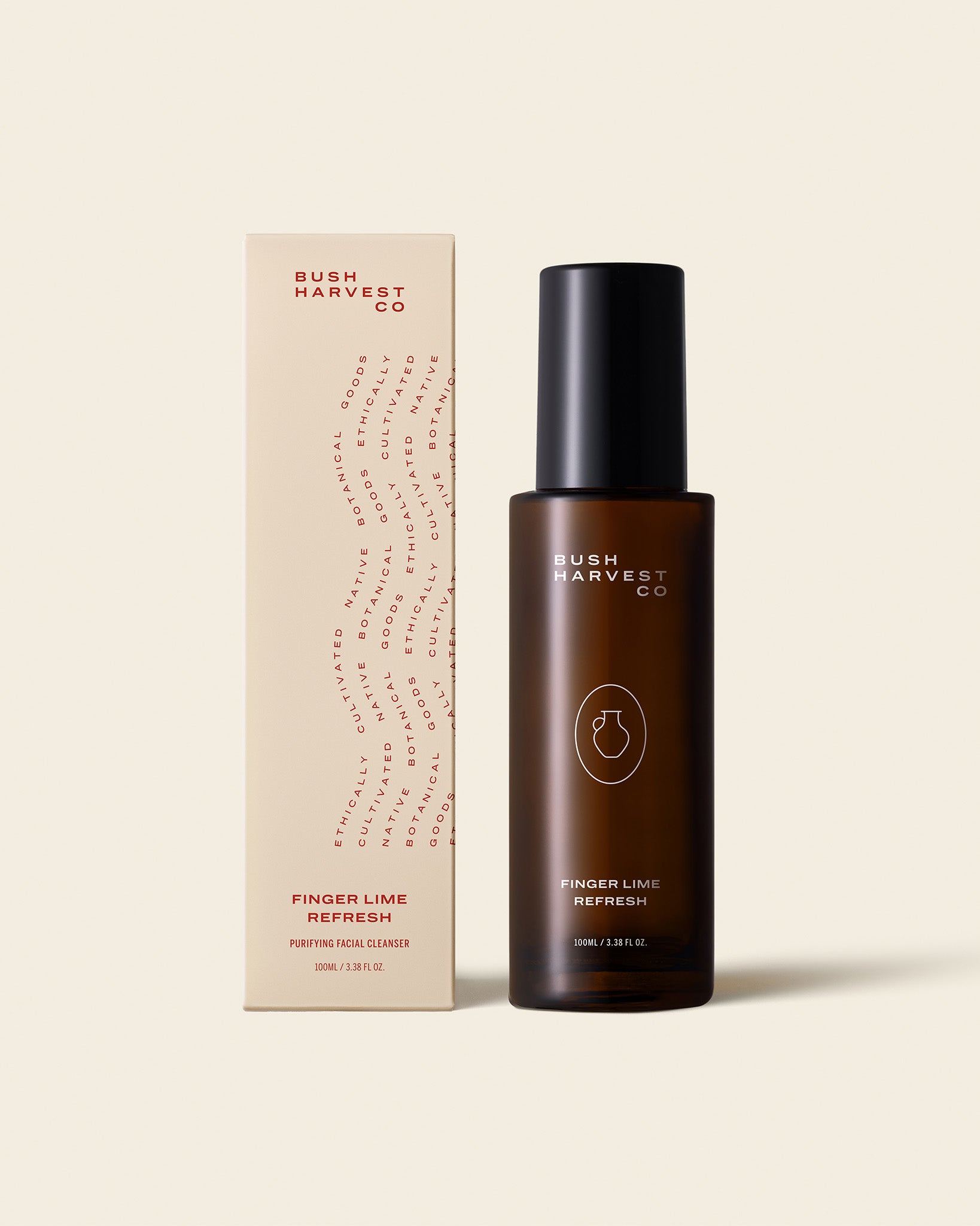 Product image of Finger Lime Refresh Purifying Facial Cleanser bottle and product box.